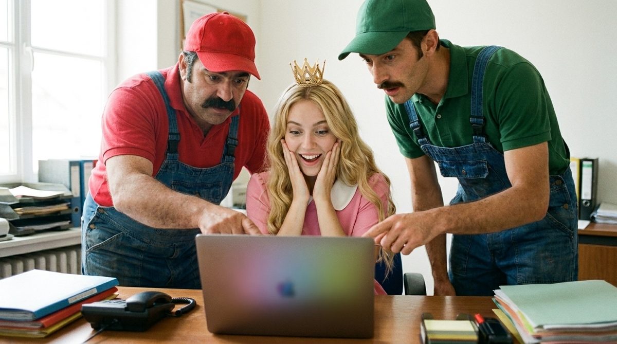 Pietro, Giovanni et Priscilla découvrent la plateforme sur l'ordinateur du bureau